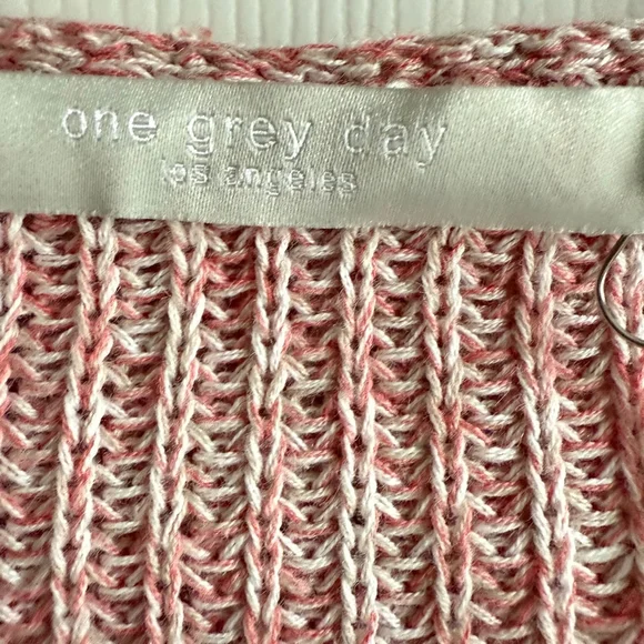 One Grey Day Linen Savvy Pink Knit Hooded Duster Size S, $295 - Picture 4 of 9